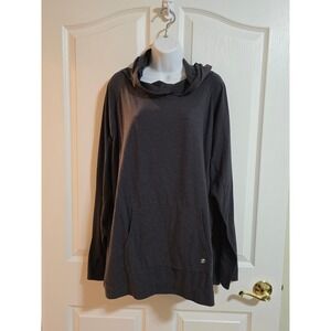 Energy Zone Charcoal Gray Cowl Neck Hoodie Pullover‎ Long Sleeve Shirt 3X /0241
